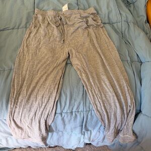 Capris Gray Drawstring Pajama Pants